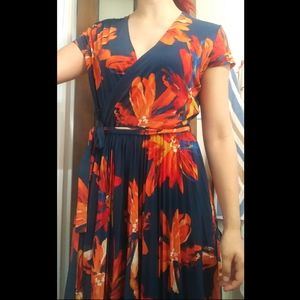 Maggy London Blue Floral Dress